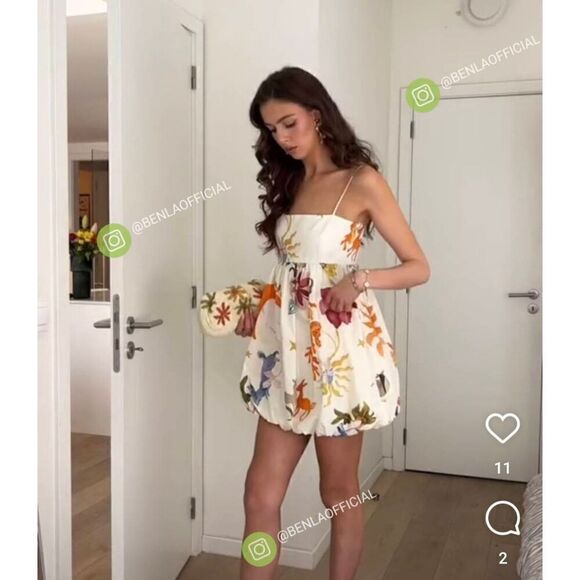 ZARA VOLUMINOUS PRINTED DRESS ZW COLLECTION - Picture 6 of 16